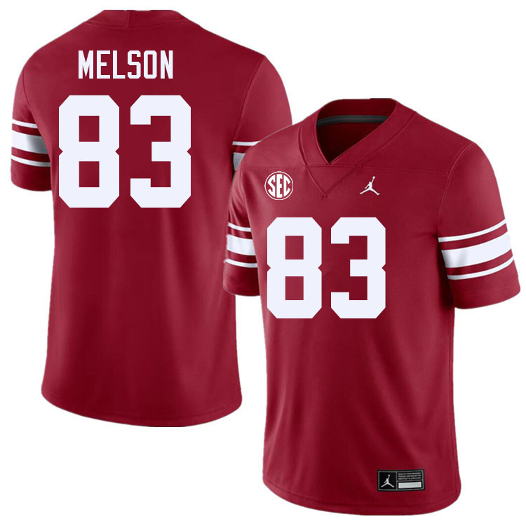 Men #83 Major Melson Oklahoma Sooners 2024 SEC Conference College Football Jerseys-Throwback